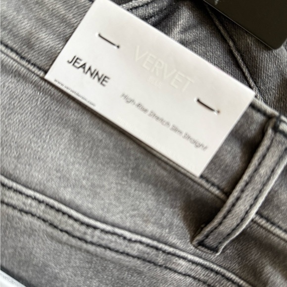 VERVET by Flying Monkey Blue Jeanne High-rise Stretch Slim Straight Gray Jeans - Picture 3 of 5